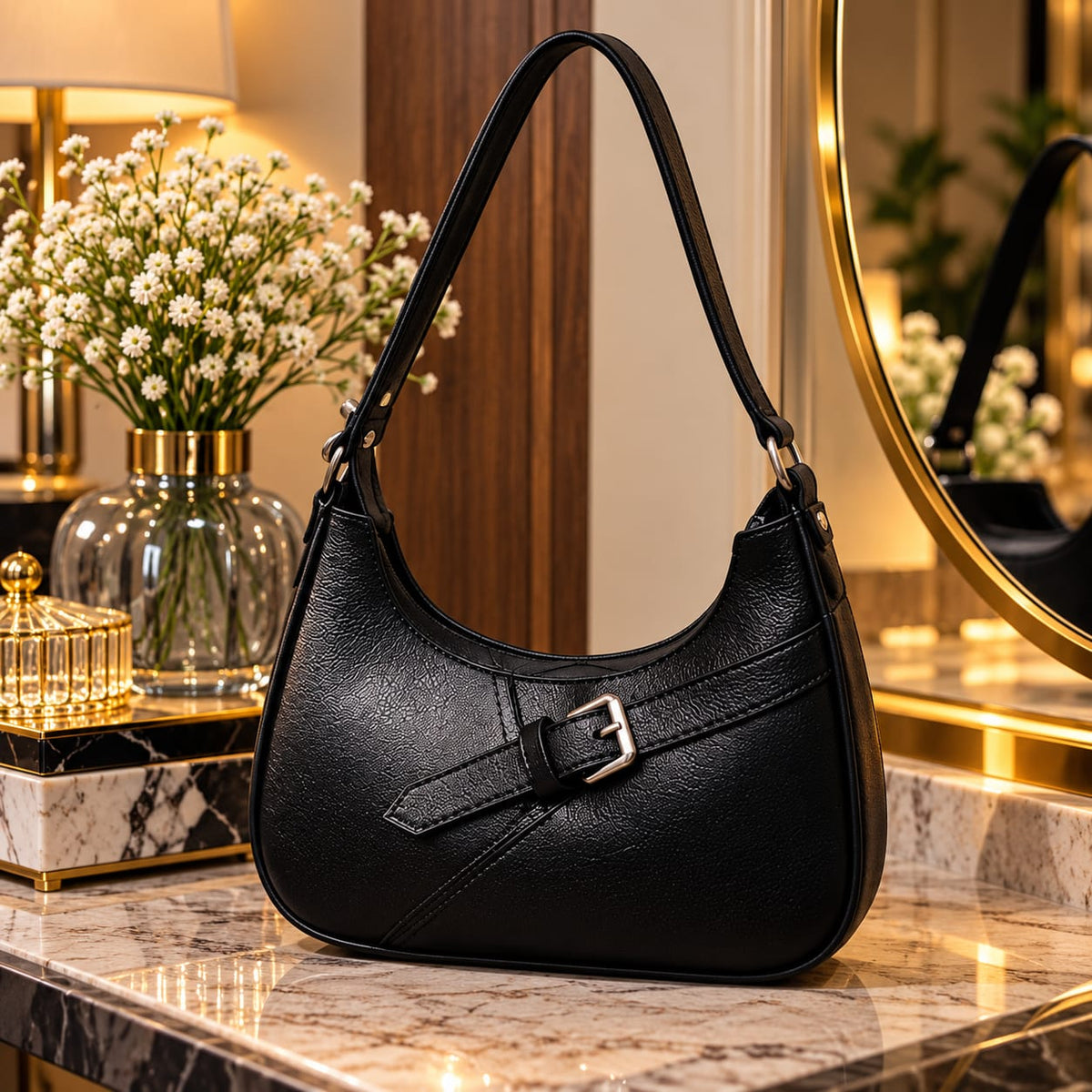 Elegant Black Shoulder Handbag for Women – Premium Fashion Crossbody Bag