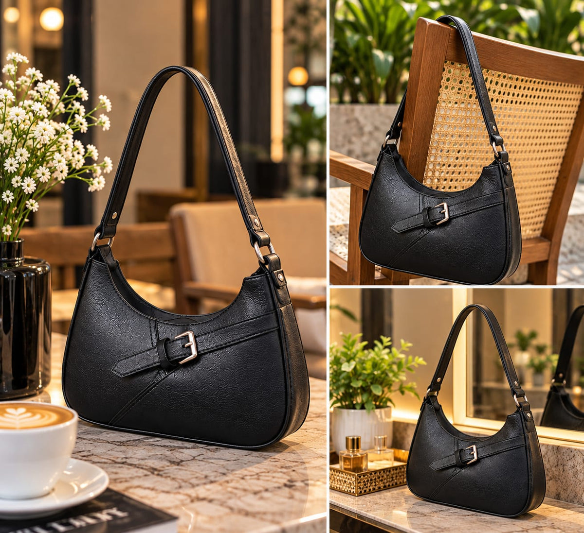 Elegant Black Shoulder Handbag for Women – Premium Fashion Crossbody Bag