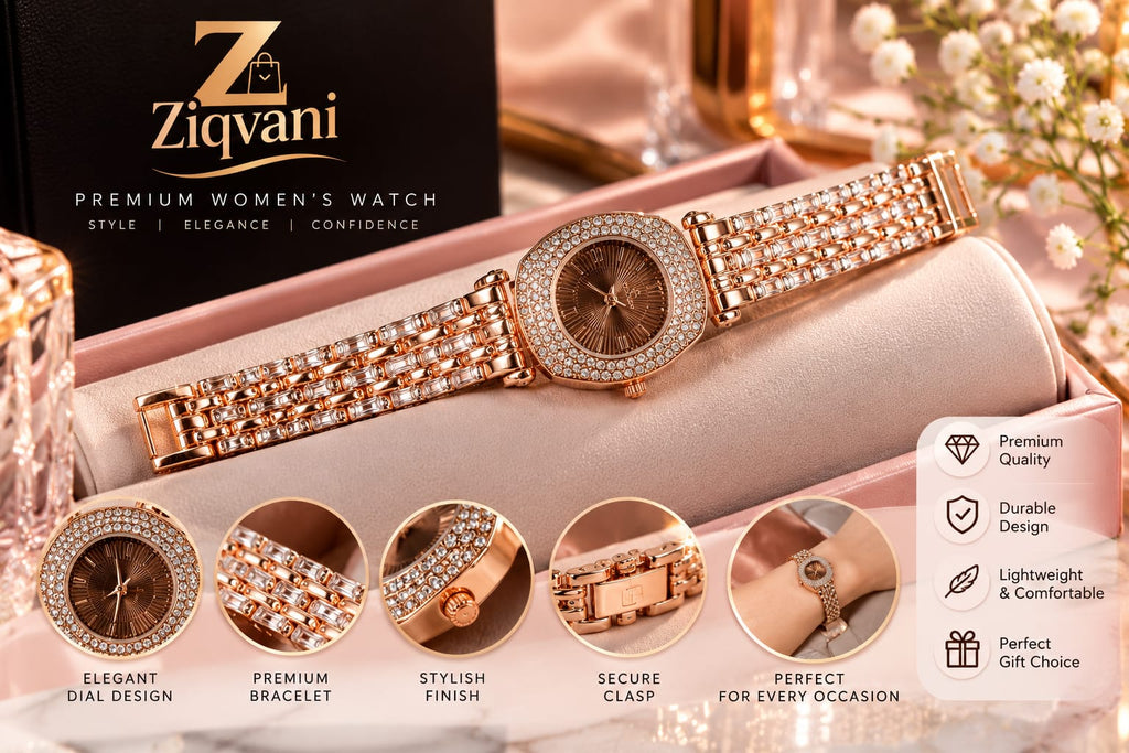 Elegant Crystal Rose Gold Women’s Watch