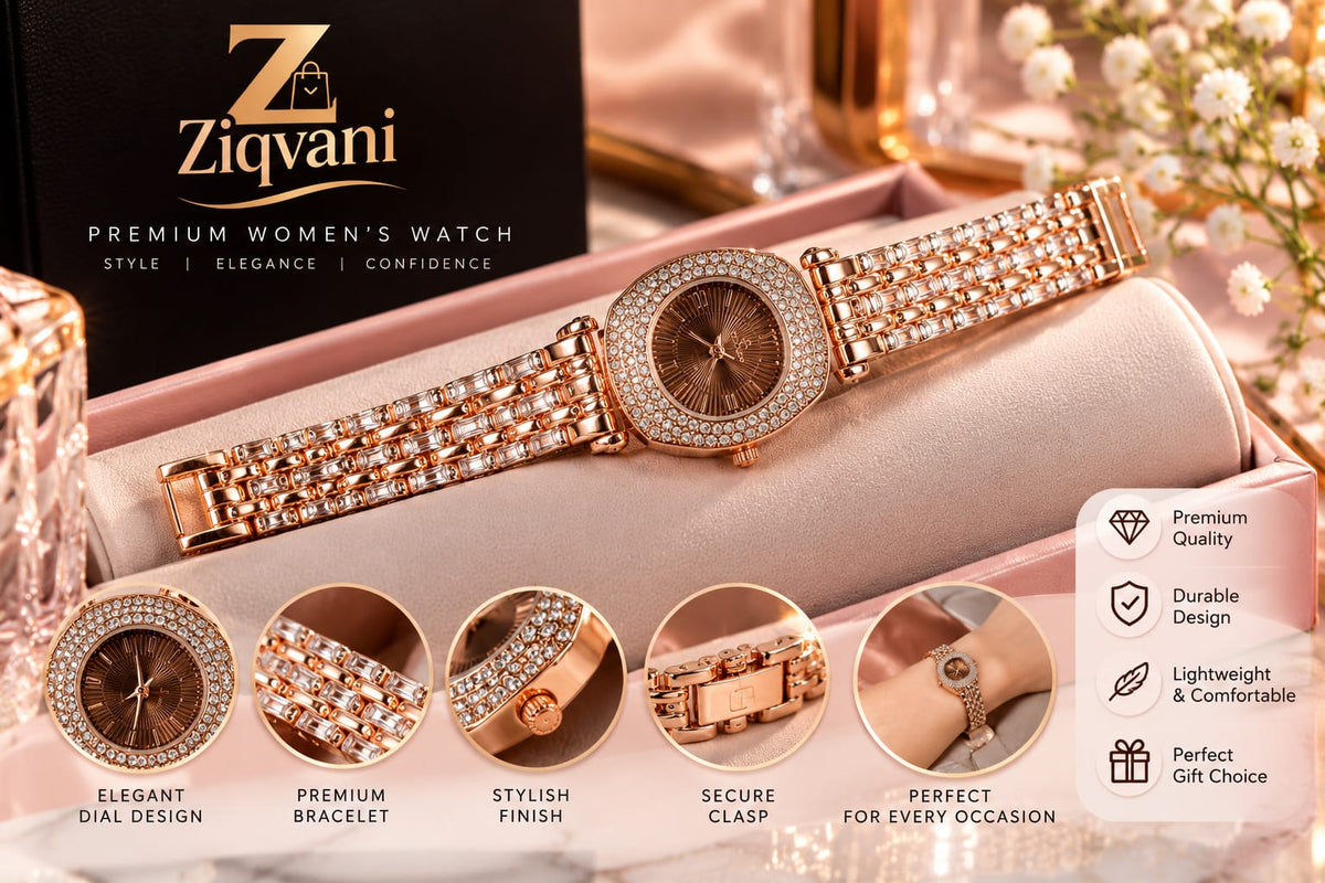 Elegant Crystal Rose Gold Women’s Watch