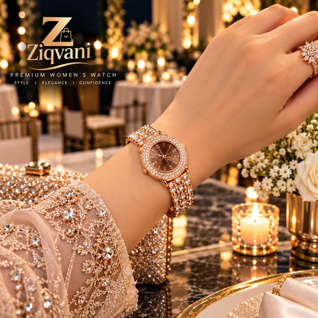 Elegant Crystal Rose Gold Women’s Watch