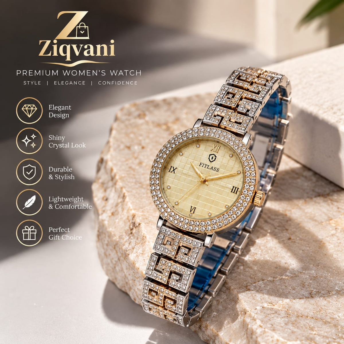 .Ziqvani Crystal Elegance Women’s Watch
