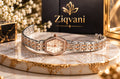 Ziqvani Luxury Crystal Hexagon Women’s Watch – Premium Two-Tone Bracelet Watch