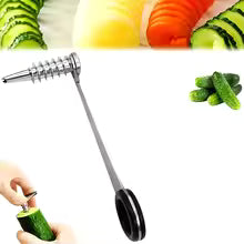 Manual Vegetable Spiral Cutter - Stainless Steel Handheld Slicer with Curved Design, Suitable for Even Cutting of Potatoes