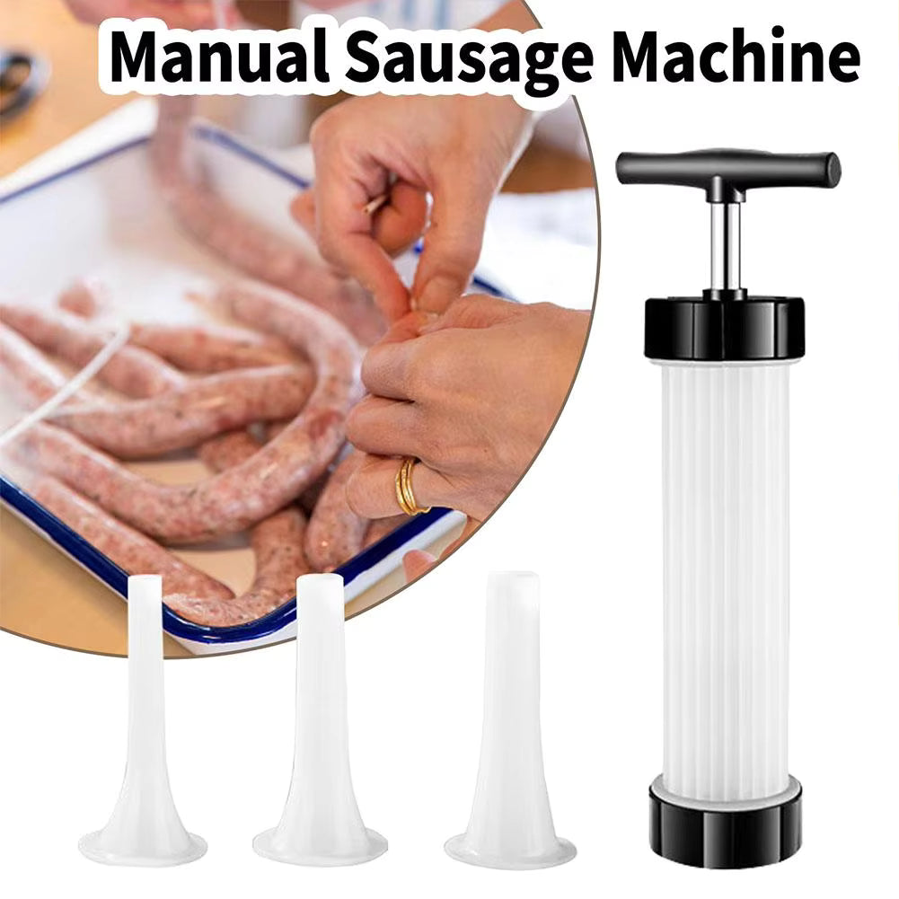 Portable Manual Sausage Machine Maker Homemade Handmade Sausage Stuffing Household Kitchen Small Injection Sausage Filler Press