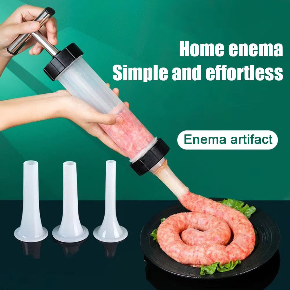 Portable Manual Sausage Machine Maker Homemade Handmade Sausage Stuffing Household Kitchen Small Injection Sausage Filler Press